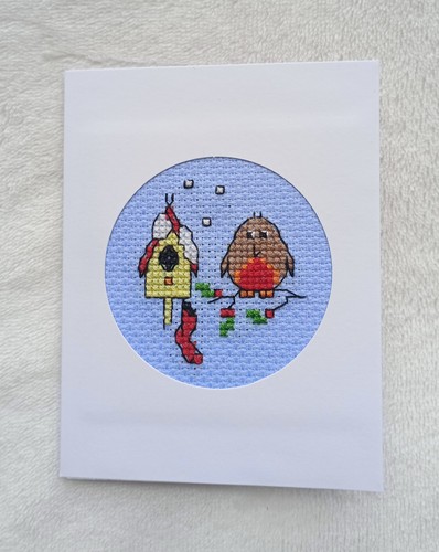 Handmade cross stitch card - stitch,