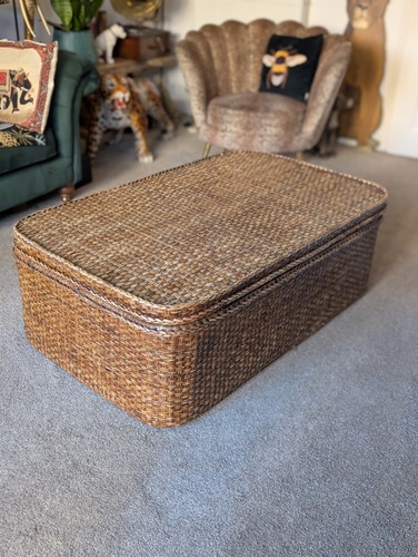 French wicker coffee table - wicker,