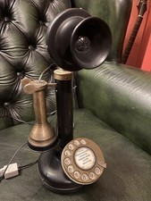 Vtg Style Candlestick Rotary Dial Telephone Reproduction Landline modern cable