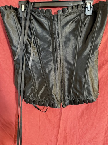 Black satin lace - black, corset