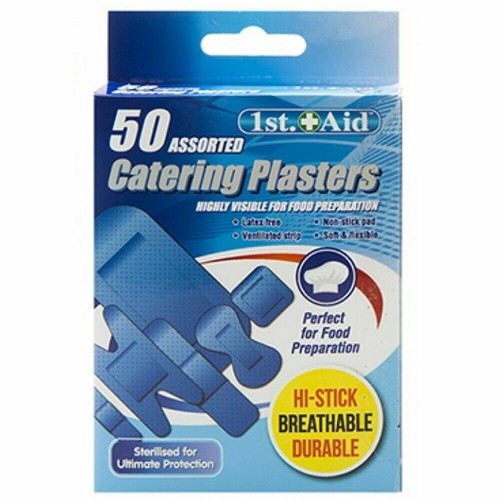 Blue catering plasters 50pc - blue,