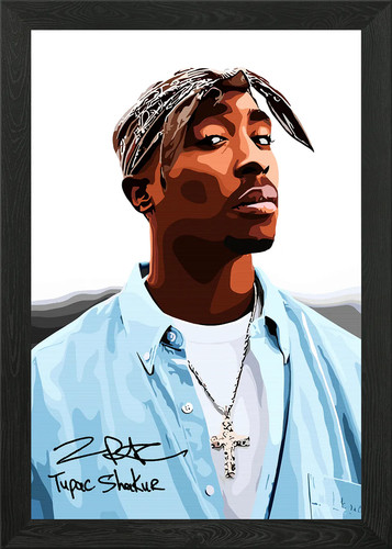 Tupac shakur framed wall - wall, art