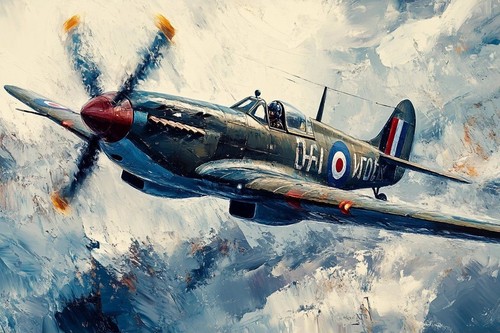 Spitfire style aircraft canvas - spitfire,