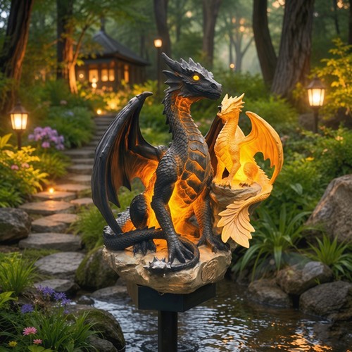 Solar dragon garden - dragon, statue