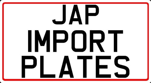 Japanese import number plates - import,