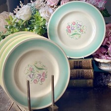 English SUSIE COOPER Plates x6 9” Dresden Spray +1 Other 1937 Art Deco Floral