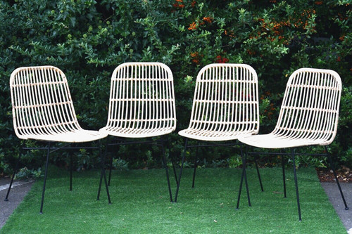 Wicker dining chairs - 4, x