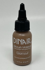 Dinair Airbrush Makeup Glamour Foundation 1.15 Oz Dark Almond NWOB Original NOS