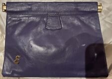 Cute 1990’s Country Casuals  Purple Leather Clutch  Bag Made In Italy VGC
