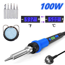 100W Soldering Iron Kit Digital LCD Welding Iron Tool Tips Temperature Adjusted