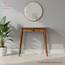 Small Writing Desk, Solid Wood - Narrow - Single Drawer - Vintage Design