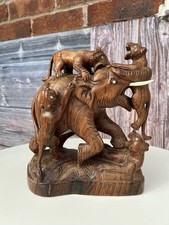 Hand Carved Wooden Elephant &
