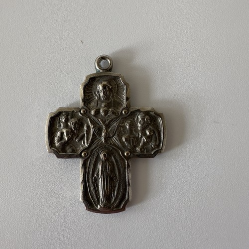 Vintage silver tone religious - vintage,