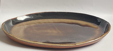 Vintage Chipping Campden Pottery Brown Oval Serving Tray Platter