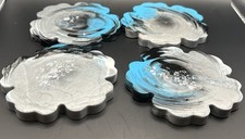 4 Coasters - Tie Dye Blue