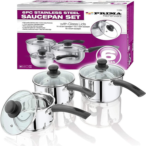 6pc saucepan set stainless - saucepan,