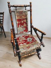 Rocking Chair American, Child's Chair, Beechwood  Vintage Victorian Edwardian