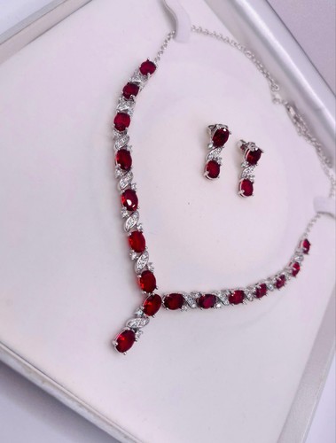 White gold finish ruby - white,
