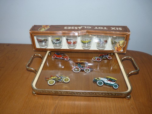 Cocktail tray vintage glass - vintage,