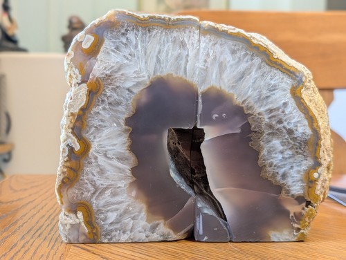Large natural agate geode - agate,