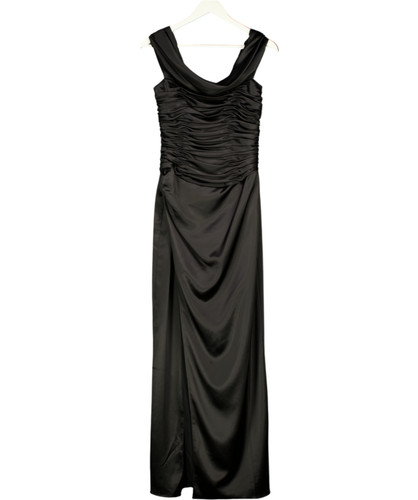 Reformation black satin - satin, ruched