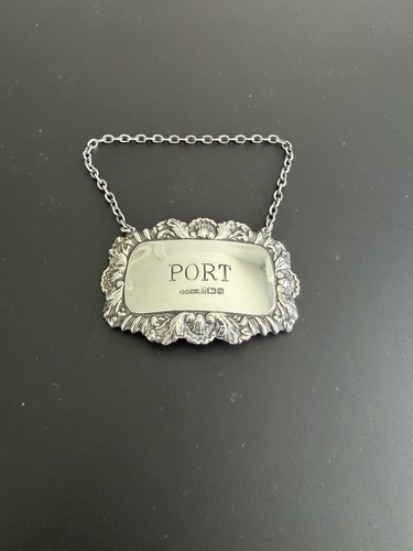 Solid silver rococo style port - solid,