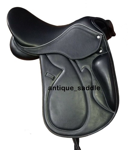 Leather dressage double flap - leather,