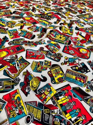 Vintage retro cotton fabric - vintage,
