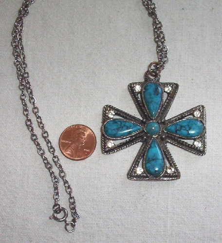 Vintage maltese cross necklace - maltese,
