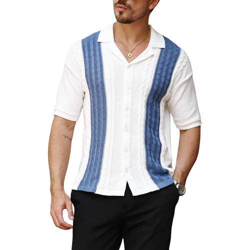 Men polo shirt knit sweater - shirt,
