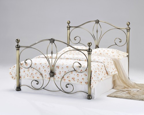 Diane antique brass metal bed - antique,