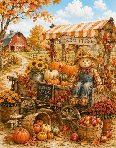 Autumn cross stitch - autumn,
