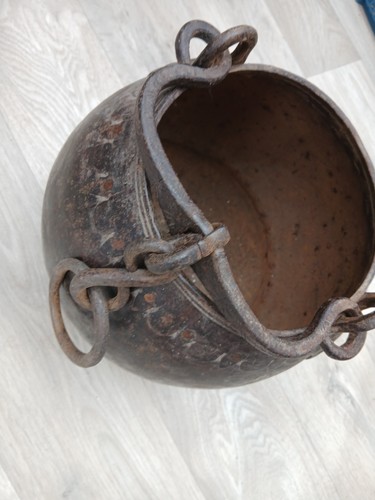 Forged iron metal - cauldron, pot