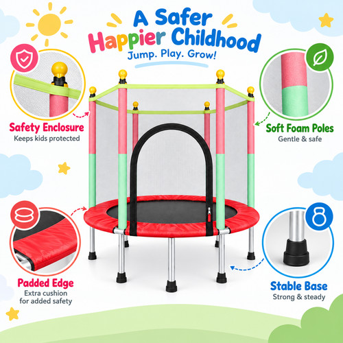 5ft kid trampoline with - 5ft, safety