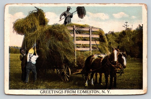 1922 edmeston hay harvest - edmeston, ny