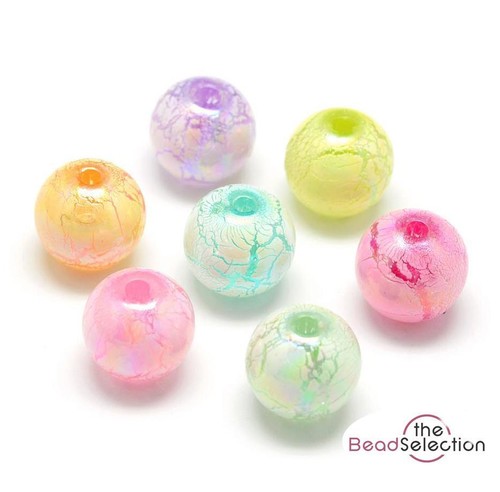 Round acrylic beads crackle - round,