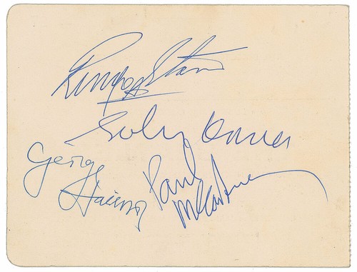 The beatles signed note - the,
