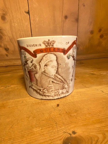 Antique ceramic mug queen - antique,