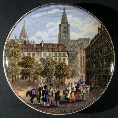 Victorian prattware pot lid - victorian,