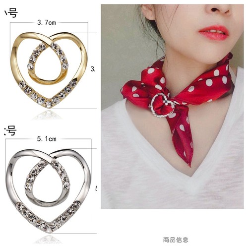 Fashion scarf ring oval heart - scarf,