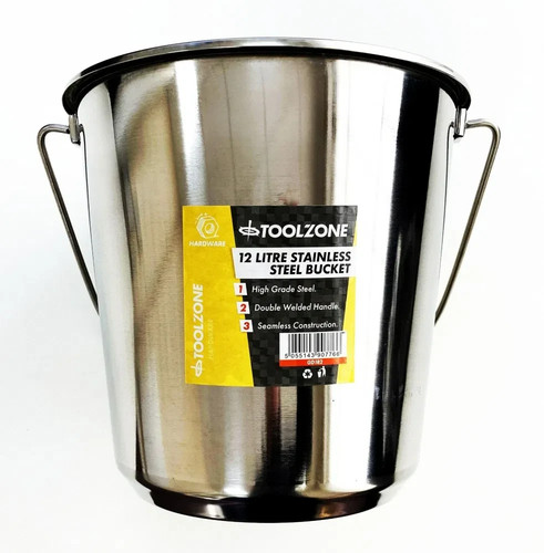 12l metal bucket - 12l, stainless