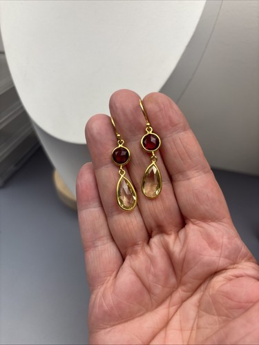 Gold vermeil garnet - vermeil, yellow