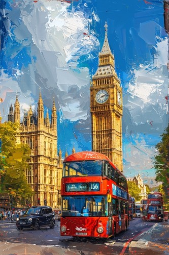 London red bus canvas - london,