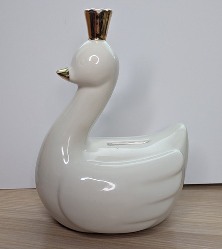 Swan cygnet money box - money, ceramic