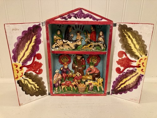 Vintage peruvian retablo hand - vintage,
