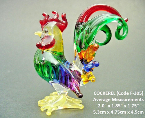 Glass cockerel multicoloured - glass,