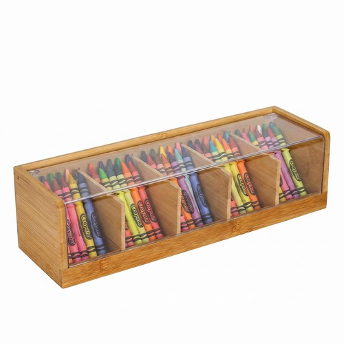 Crayon box stackable bamboo - box,,