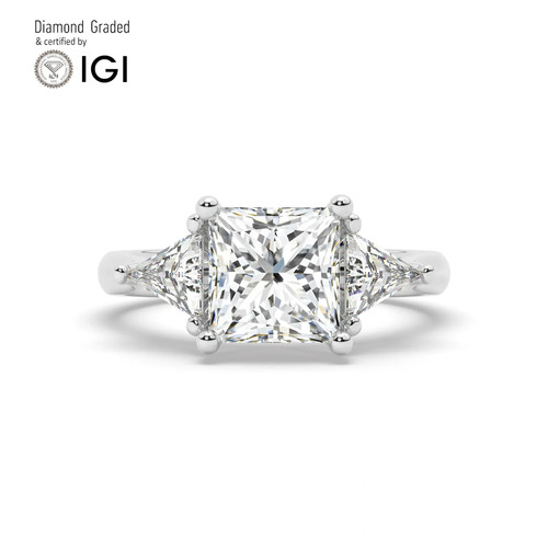 Princess diamond trilogy ring - diamond,