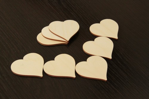 Wooden love hearts plywood - wooden,