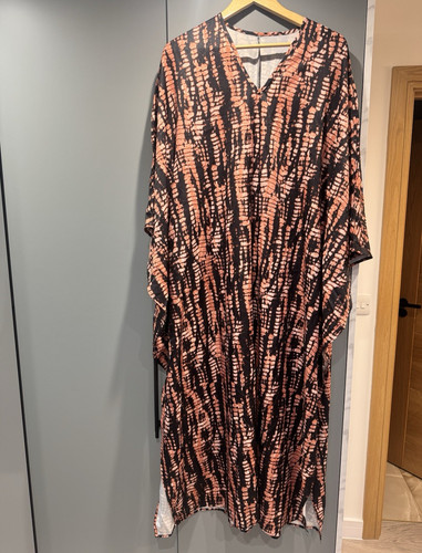 Womens black peach abstract - black,